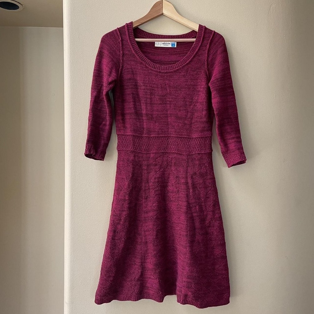 LOFT Rich Burgundy Long Sleeve Dress